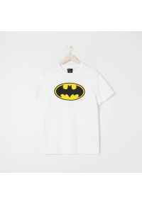 Sinsay - Koszulka Batman - Biały. Kolor: biały. Wzór: motyw z bajki