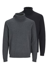 Jack & Jones - Jack&Jones Golf Basic 12287649 Czarny Regular Fit. Typ kołnierza: golf. Kolor: czarny. Materiał: bawełna