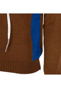 Takeshy Kurosawa Sweter "With Hood" | 83149 | Maglia | Mężczyzna | Brązowy. Okazja: na co dzień. Kolor: brązowy. Materiał: akryl, wełna. Wzór: aplikacja. Styl: casual #6