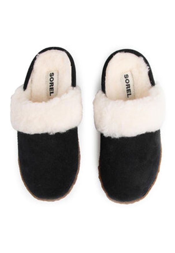 sorel - Sorel Kapcie Nakiska Slide II NL3655 Czarny. Kolor: czarny. Materiał: skóra, zamsz