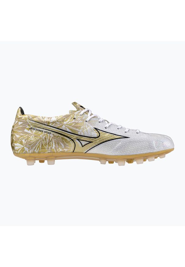 Buty piłkarskie męskie Mizuno Alpha Japan AG. Kolor: żółty, biały, wielokolorowy. Sport: piłka nożna