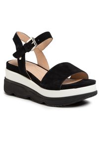Geox Sandały D Gardenia C D02HBC 00021 C9999 Czarny. Kolor: czarny. Materiał: zamsz, skóra