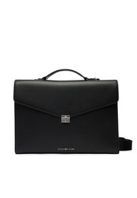 TOMMY HILFIGER - Tommy Hilfiger Aktówka Th Business Leather Computer Bag AM0AM14163 Czarny. Kolor: czarny. Materiał: skóra #4