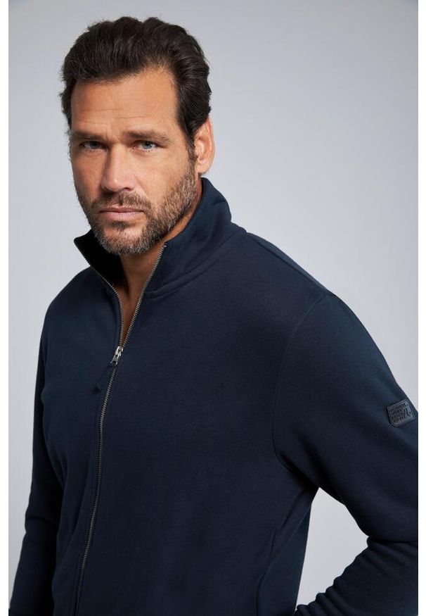 JAY-PI - Męska Bluza dresowa stójka do 8XL. Typ kołnierza: kołnierzyk stójkowy. Kolekcja: plus size. Kolor: niebieski. Materiał: materiał, poliester, bawełna