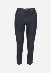 Born2be - Granatowe Elastyczne Jeansy Skinny 3/4 z Bawełną Avenira. Okazja: na co dzień. Kolor: niebieski. Styl: casual, elegancki #3