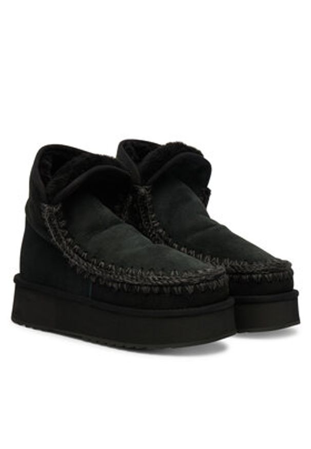 Mou Śniegowce MU.FW681010A Czarny. Kolor: czarny. Materiał: zamsz, skóra