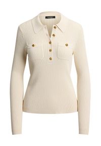 Lauren Ralph Lauren - LAUREN RALPH LAUREN Sweter 200P03459003 Kremowy Slim Fit. Kolor: kremowy. Materiał: wiskoza #2
