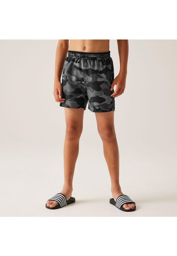 Regatta - Skander III dziecięce szorty kąpielowe. Kolor: niebieski. Materiał: poliester, mikrofibra