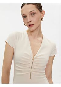 Rinascimento Sukienka codzienna CFC0117728003 Beżowy Regular Fit. Okazja: na co dzień. Kolor: beżowy. Materiał: syntetyk. Typ sukienki: proste. Styl: casual #5