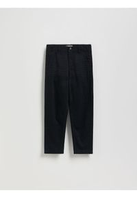 Reserved - Jeansy Carrot - czarny. Kolor: czarny