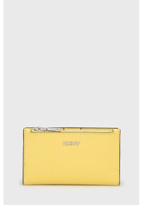 DKNY - Dkny - Portfel skórzany. Kolor: żółty. Materiał: skóra. Wzór: gładki