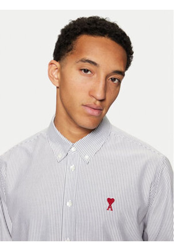 AMI PARIS Koszula BFUSH063.CO0087 Szary Regular Fit. Kolor: szary. Materiał: bawełna