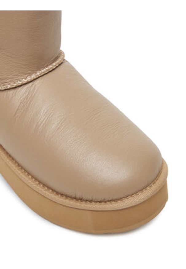 EMU Australia Śniegowce Stinger Mini Flatform Leather W13189 Beżowy. Kolor: beżowy. Materiał: skóra