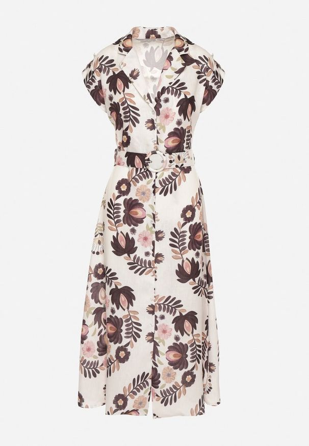 Born2be - Czarna Sukienka z Wiskozą o Koszulowym Kroju z Paskiem z Klamrą Nitasiela. Okazja: na co dzień. Typ kołnierza: dekolt w kształcie V. Kolor: czarny. Materiał: wiskoza. Długość rękawa: krótki rękaw. Typ sukienki: koszulowe. Styl: casual, klasyczny