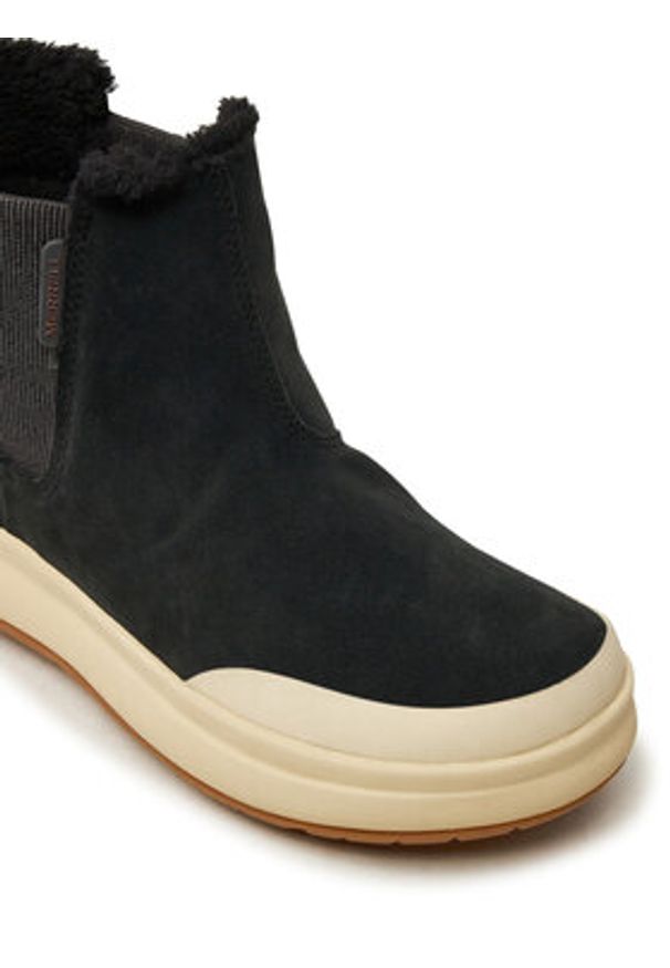 Merrell Botki Marquette Thermo Pull On Wp J007064 Czarny. Kolor: czarny. Materiał: skóra, zamsz