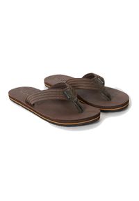 RIPCURL - Japonki męskie Rip Curl Revival Leather Open Toe. Nosek buta: otwarty. Kolor: brązowy