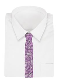 Męski Krawat Angelo di Monti - Różowy, Paisley. Kolor: różowy. Materiał: tkanina. Wzór: paisley. Styl: elegancki, wizytowy #2