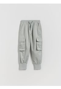 Reserved - Spodnie jogger cargo - jasnoszary. Kolor: szary. Materiał: bawełna, tkanina #1