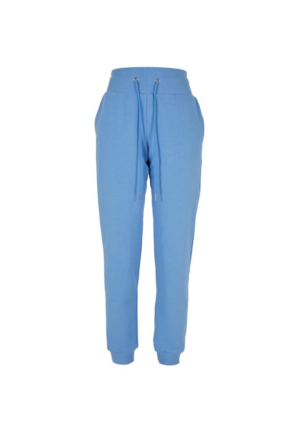 Spodnie dresowe organiczna wysoka talia duże rozmiary kobiety Urban Classics. Kolor: niebieski. Materiał: dresówka. Długość: długie