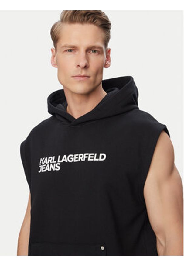 Karl Lagerfeld Jeans Bluza B2M20029 Czarny Regular Fit. Kolor: czarny. Materiał: bawełna