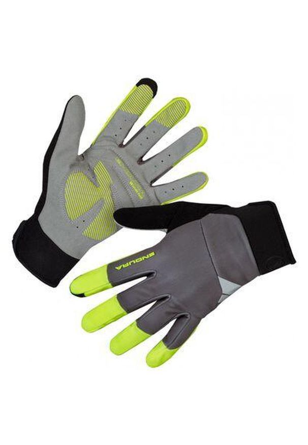 ENDURA - Rękawiczki rowerowe męskie Endura Windchill hi-viz. Kolor: szary. Sport: kolarstwo