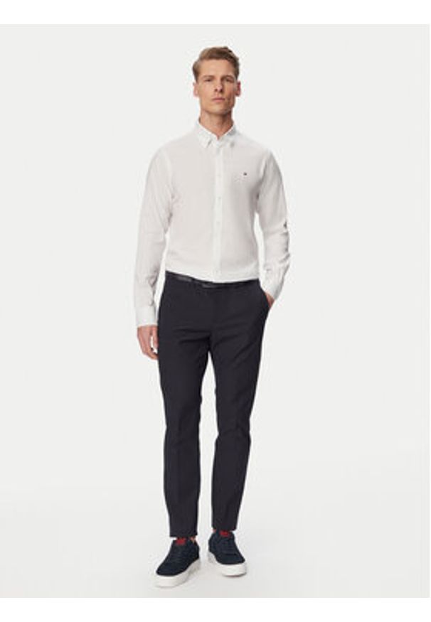 TOMMY HILFIGER - Tommy Hilfiger Koszula MW0MW38658 Biały Slim Fit. Kolor: biały. Materiał: bawełna