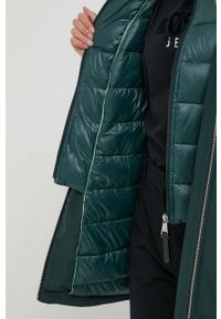 DKNY - Dkny kurtka damska kolor zielony przejściowa. Kolor: zielony. Materiał: polar, futro, włókno #6