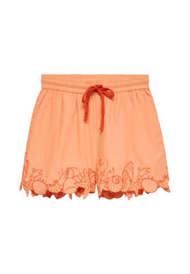 Vero Moda Szorty sportowe Lucia 10350997 Pomarańczowy jasny Regular Fit. Kolor: pomarańczowy. Materiał: bawełna