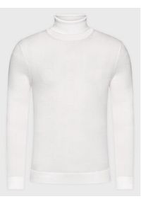 Calvin Klein Golf Superior K10K110420 Biały Slim Fit. Typ kołnierza: golf. Kolor: biały. Materiał: wełna #4