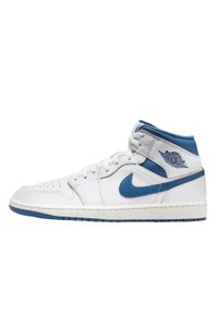 Buty do chodzenia męskie Nike Air Jordan 1 Mid. Zapięcie: sznurówki. Kolor: niebieski. Materiał: tkanina, skóra, materiał, syntetyk. Szerokość cholewki: normalna. Sport: turystyka piesza #2