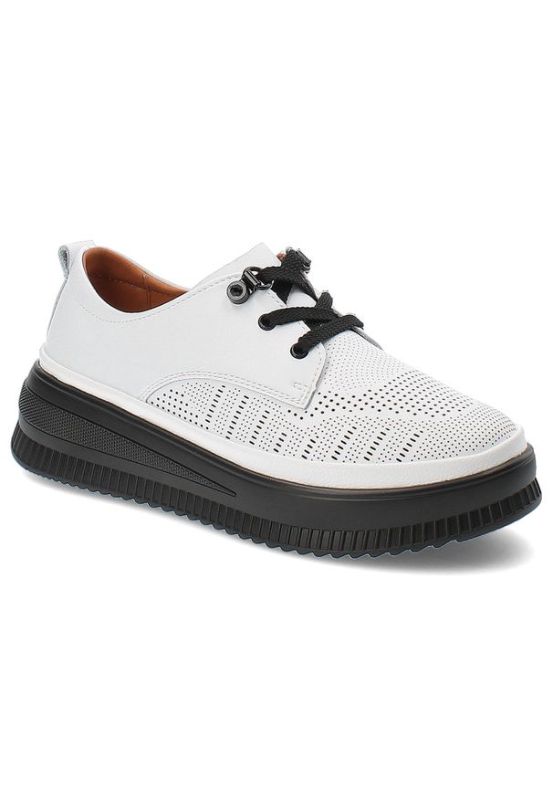 Białe Półbuty Artiker Modne Obuwie Damskie. Kolor: biały. Materiał: materiał. Styl: sportowy, elegancki