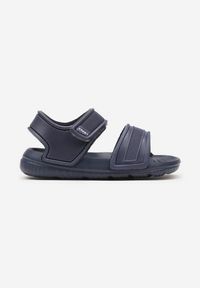 Born2be - Granatowe Płaskie Piankowe Sandały na Rzep Elltara. Nosek buta: otwarty. Zapięcie: rzepy. Kolor: niebieski. Materiał: len. Sezon: lato. Styl: wizytowy, elegancki