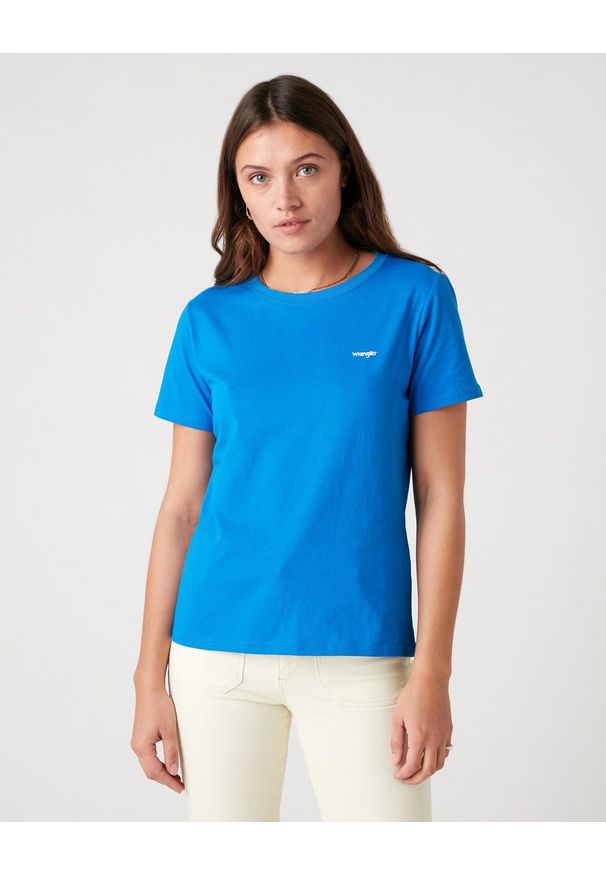 Wrangler - DAMSKI T-SHIRT WRANGLER SIGN OFF TEE STRONG BLUE W7Q0-D3-X2V 112132068
