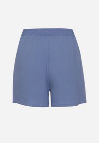 Born2be - Niebieskie Szorty z Wysokim Stanem i Gumką w Pasie Mevaraia. Stan: podwyższony. Kolekcja: plus size. Kolor: niebieski. Sezon: lato. Styl: klasyczny, elegancki #6