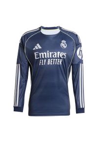 Adidas - Koszulka Real Madrid 25/26 Long Sleeve Away. Kolor: niebieski. Długość rękawa: długi rękaw. Sport: piłka nożna
