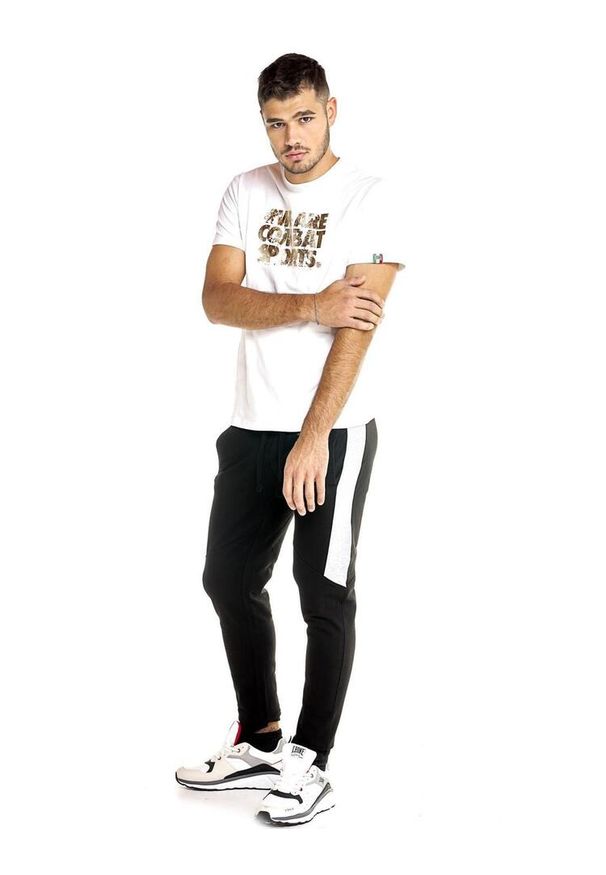 LEONE 1947 APPAREL - T-shirt męski Leone z krótkim rękawem Winter Gold. Kolor: biały. Materiał: tkanina. Długość rękawa: krótki rękaw. Długość: krótkie. Sport: fitness