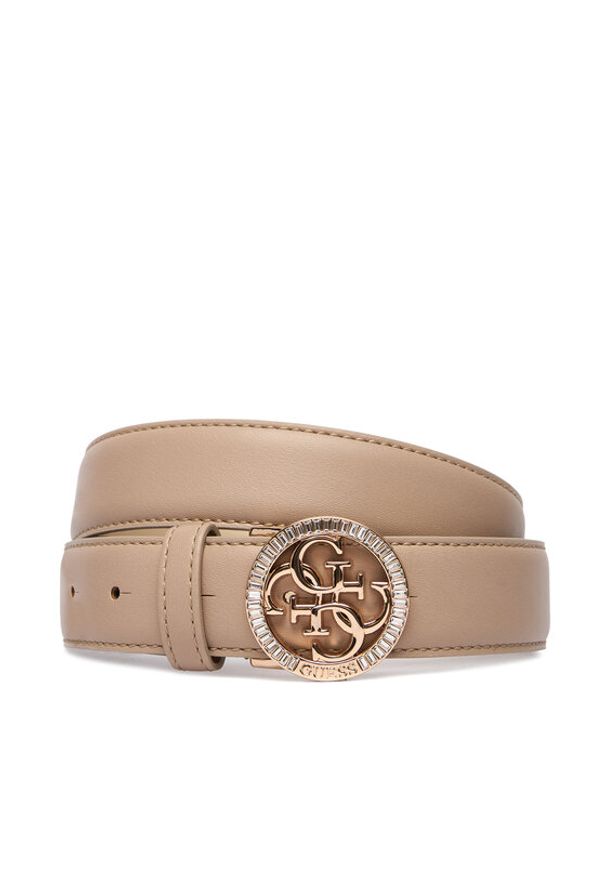 Guess Pasek Damski BW9284 P5430 Beżowy. Kolor: beżowy. Materiał: skóra