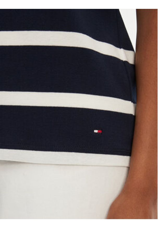TOMMY HILFIGER - Tommy Hilfiger T-Shirt Gold Button WW0WW45628 Granatowy Regular Fit. Kolor: niebieski. Materiał: bawełna