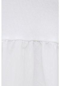 Deha sukienka kolor biały midi rozkloszowana. Kolor: biały. Materiał: materiał. Długość rękawa: na ramiączkach. Długość: midi #4