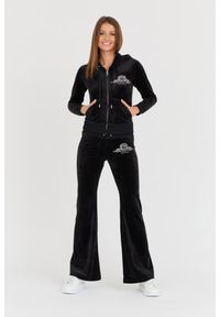 Juicy Couture - JUICY COUTURE Czarne damskie spodnie Arched Metallic Layla, Rozmiar L. Kolor: czarny #6