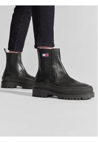 Tommy Jeans Sztyblety Foxing Detail Chelsea Boot EM0EM01062 Czarny. Kolor: czarny. Materiał: skóra #5