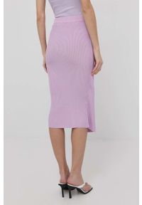 Guess spódnica kolor fioletowy midi ołówkowa. Kolor: fioletowy. Materiał: dzianina #4
