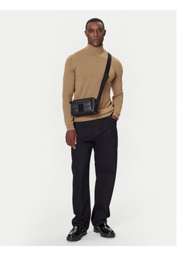 Karl Lagerfeld - KARL LAGERFELD Golf 655058 554399 Beżowy Regular Fit. Typ kołnierza: golf. Kolor: beżowy. Materiał: wełna