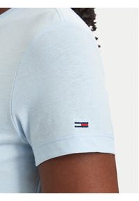 Tommy Jeans T-Shirt Ess Logo DW0DW23479 Niebieski jasny Slim Fit. Kolor: niebieski. Materiał: bawełna #4