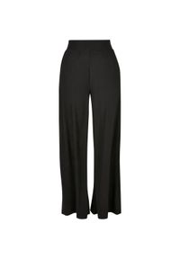 Damskie spodnie z prążkowanego dżerseju z szerokimi nogawkami Urban Classics GT. Kolor: czarny. Materiał: jersey, prążkowany. Długość: długie #1