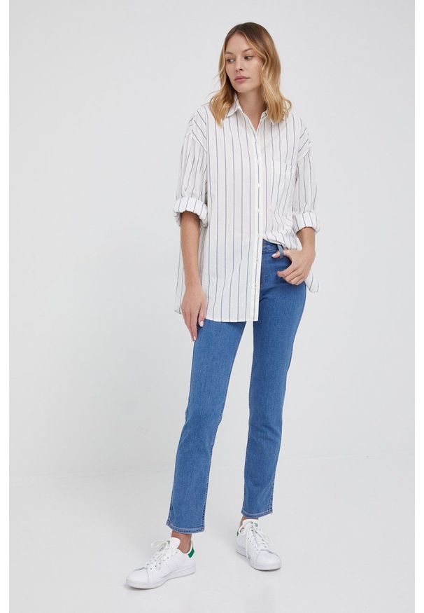 Lee jeansy ELLY MID LEXI damskie medium waist. Kolor: niebieski