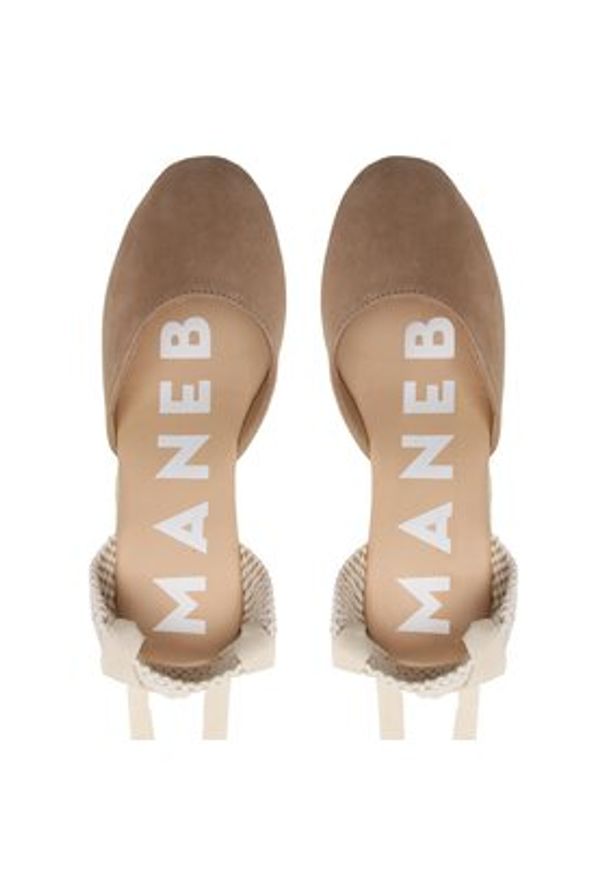 Manebi Espadryle Wedge Espadrilles W 1.9 WV Brązowy. Kolor: brązowy. Materiał: zamsz, skóra