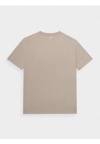 4f - T-shirt oversize z nadrukiem męski. Kolor: beżowy. Materiał: bawełna. Wzór: nadruk #2