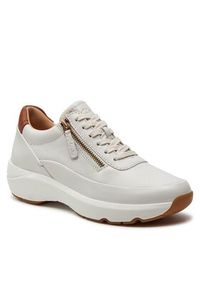 Clarks Sneakersy Tivoli Zip 26176650 Écru. Materiał: skóra