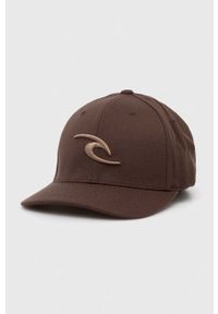 Rip Curl czapka z daszkiem kolor brązowy z aplikacją. Kolor: brązowy. Wzór: aplikacja #1